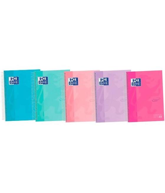 Oxford cuaderno touch europenanbook 4 microperforado 120h a5+ 5x5mm tapa extradura c/surtidos pastel