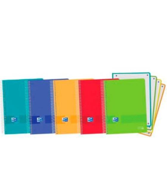 Oxford cuaderno live&go europeanbook 4 microperforado 120h a5+ 5x5 t/plástico c/surtidos vivos