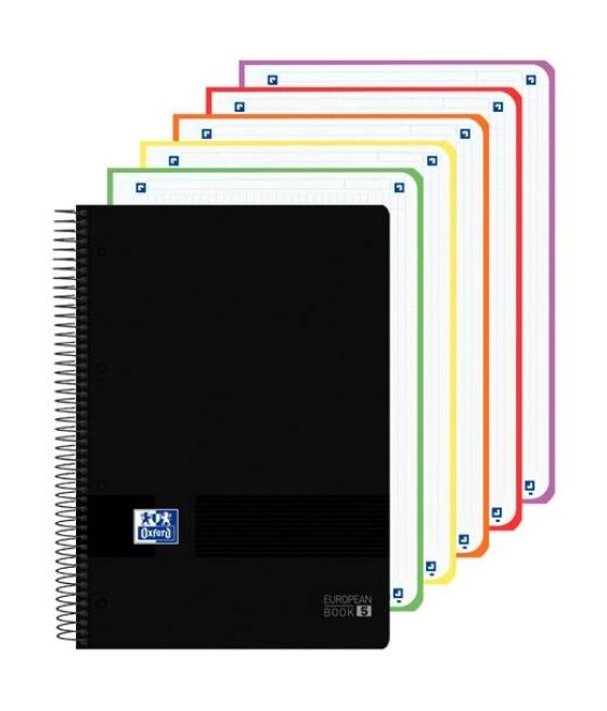 Oxford cuaderno europeanbook 5 live&go 120h a4+ 5x5 write&erase t/plástico negro