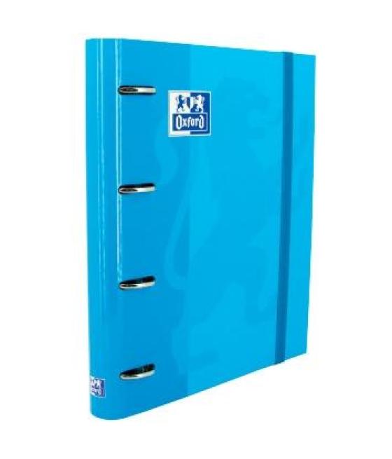 Oxford carpeta anillas 4x35mm classic europeanbinder c/recambio 100h a4+ 5x5 t/extradura turquesa