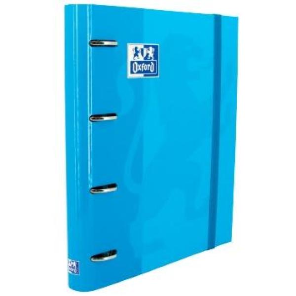 Oxford carpeta anillas 4x35mm classic europeanbinder c/recambio 100h a4+ 5x5 t/extradura turquesa