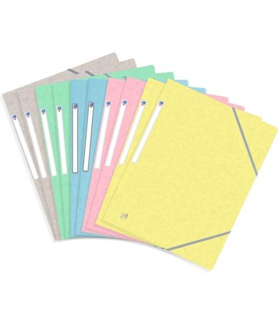 Oxford carpeta de gomas con solapas top file+ a4 tapa blanda colores surtidos pastel