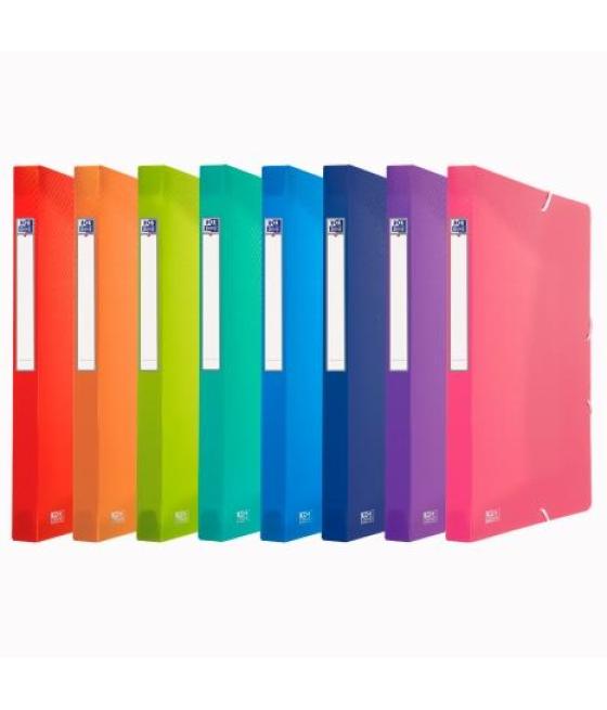 Oxford carpeta de proyectos urban pp translúcido lomo 25mm con gomas a4+ colores surtidos