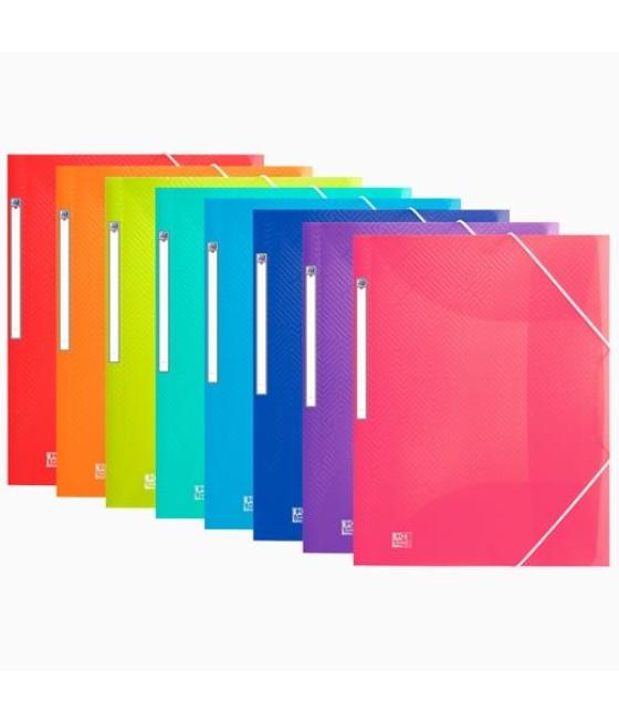 Oxford carpeta de gomas urban pp traslúcido a4+ c/ solapas colores surtidos