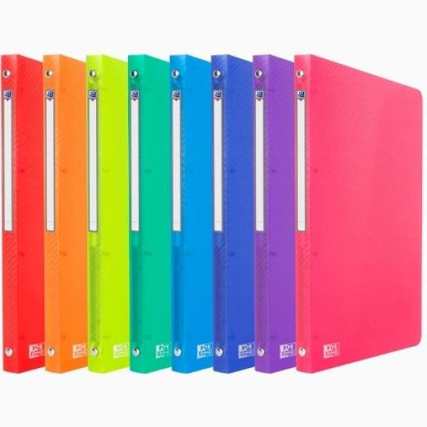 Oxford carpeta de anillas 4x15 urban pp a4 colores surtidos translúcidos