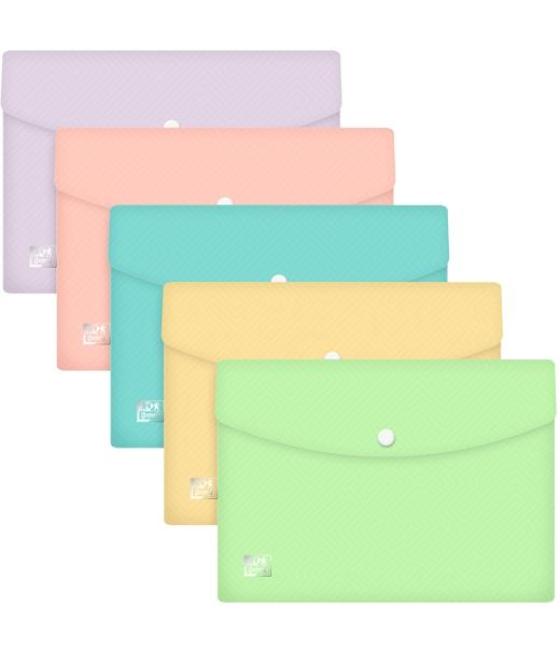 Oxford sobre con broche urban a5 plástico flexible translúcido c/surtidos pastel