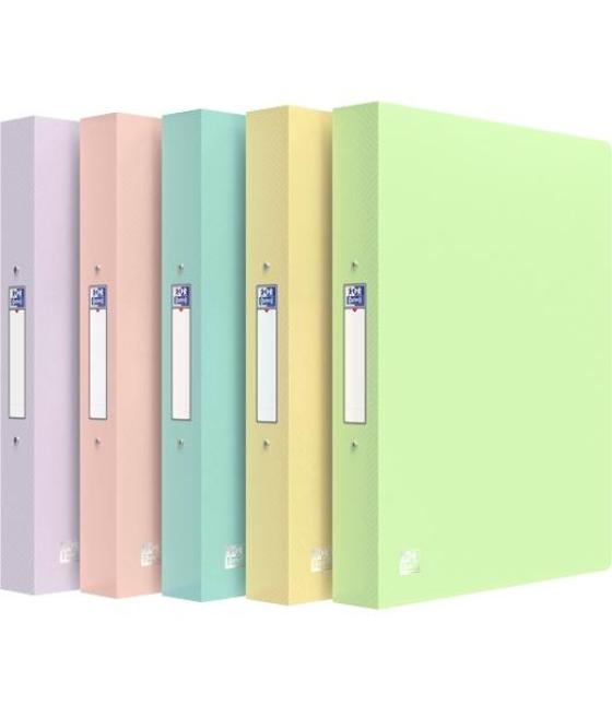 Oxford carpeta de anillas 2x30 urban a4 lomo 40mm pp translúcido c/surtidos pastel