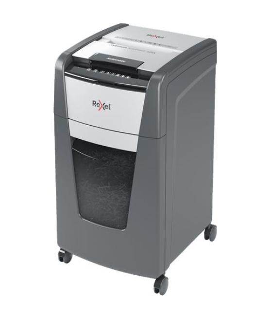 Rexel destructora automática optimum auto + 225x corte partículas p-4 (4x26mm) antiatasco negro