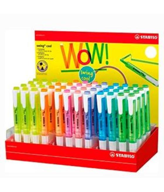 Stabilo marcador fluorescente swing cool 8 colores surtidos expositor 48 ud
