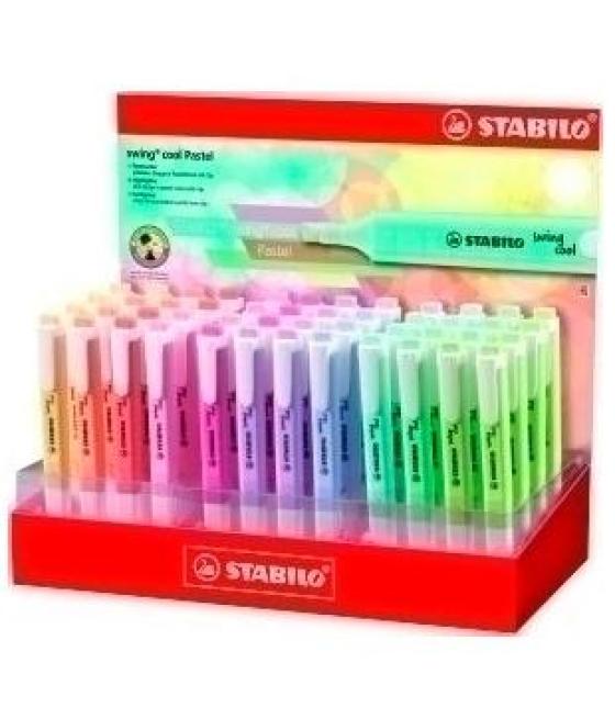 Stabilo marcador fluorescente swing cool pastel c/surtidos expositor 48 ud