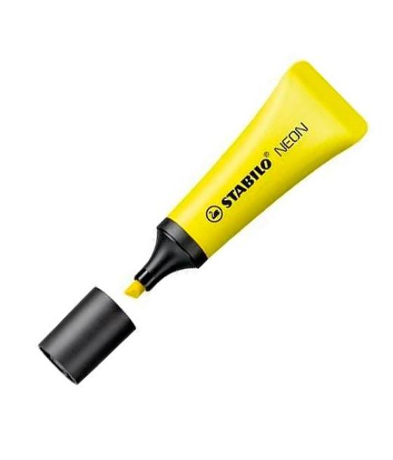Stabilo marcador fluorescente neon amarillo caja 10 ud