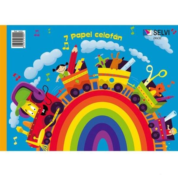 Selvi cuaderno para manualidades con 7 pliegos de papel celofán 24x32cm colores surtidos