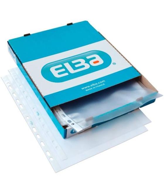 Elba fundas multitaladro standard a4 piel naranja 90 micras caja 100 ud