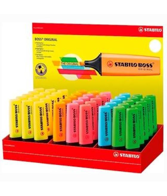 Stabilo marcador fluorescente boss original 6 c/surtidos expositor 45 ud