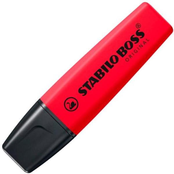 Stabilo marcador fluorescente boss original rojo real