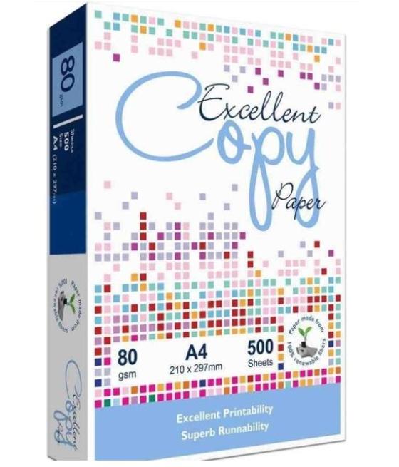 Excellent papel a4 80gr- ( 1 caja 5 paquetes) papel a4 copy *** mas de 7 cajas se paletiza, servicio puerta bajo, no se despalet