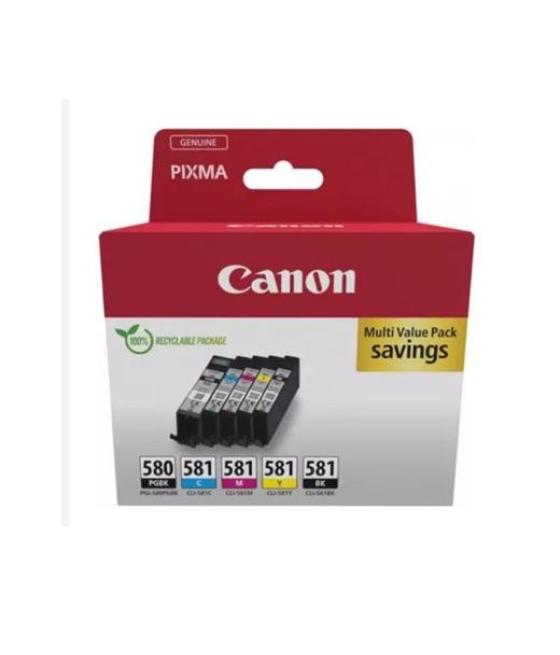 Canon tinta ecopack bk+c/m/y pixma ts 6251/6350/6351/705/8252/8350/8351/8352/9550/9551 - pgi 580+cli 581 (pack 4 colores)