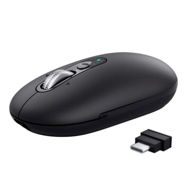 Trust ratón seron inalámbrico 3200 dpi ultrafino ambidiestro recargable negro