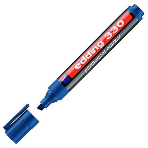 Edding marcador permanente 330 punta biselada azul