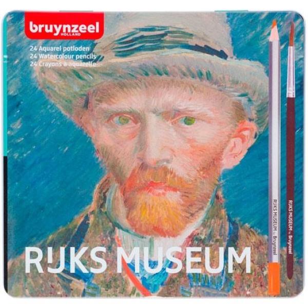 Talens bruynzeel lápices de colores acuarelables vincent van gogh c/surtidos estuche metálico 24 ud