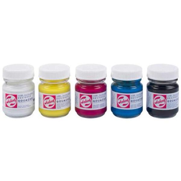 Talens témperas extrafinas bote 50 ml colores primarios set 5 ud