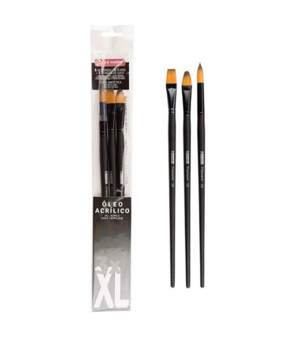 Talens art creation pinceles óleo y acrílico fibra sintética xl set 3 ud