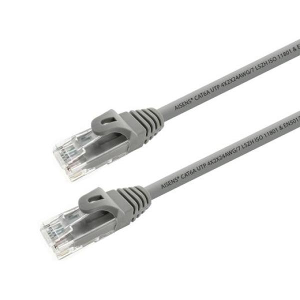 Aisens cable de red latiguillo rj45 lszh cat.6a 500mhz utp awg24 gris 1,0m