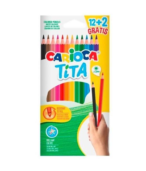 Carioca lápices de colores tita c/surtidos estuche 12+2 ud gratis