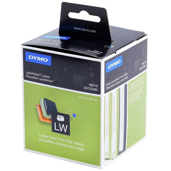 Dymo etiquetas de transferencia termica 99019 - negro sobre blanco - 59x190mm (axl) - etiquetas grandes archivadores de panlanca