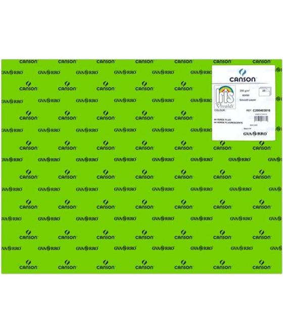 Iris cartulina 50x65cm 250gr verde fluor -25u-