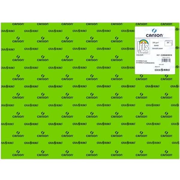 Iris cartulina 50x65cm 250gr verde fluor -25u-