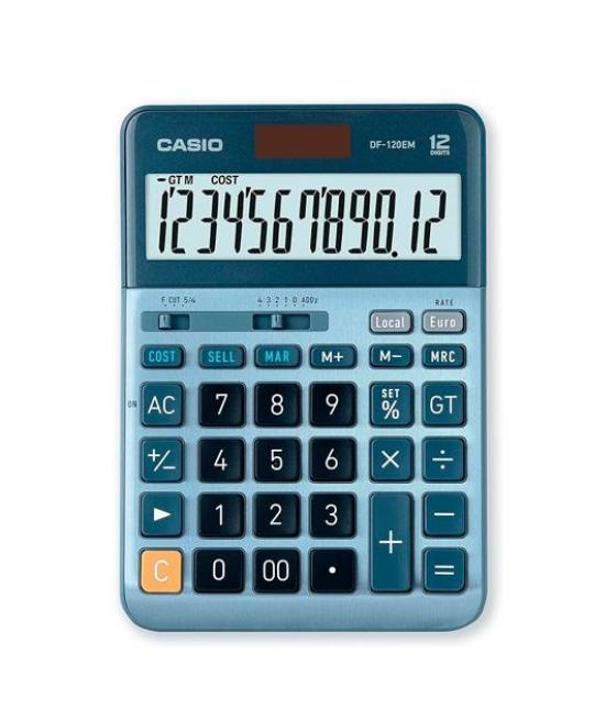 Casio calculadora de oficina sobremesa azul df-120em