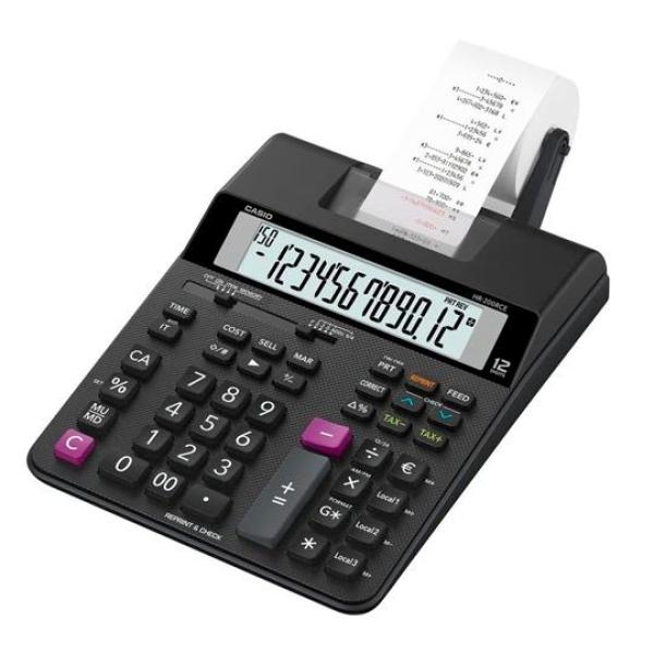 Casio calculadora de oficina con impresora hr-200rce 12 dígitos negro