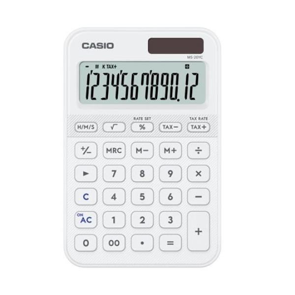 Casio calculadora de oficina sobremesa blanco 12 dígitos ms-20yc-we
