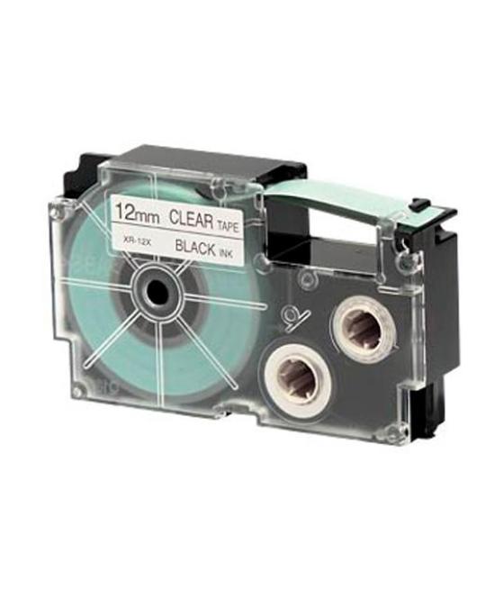 Casio cinta para etiquetadora 8m x 12mm negro/transparente