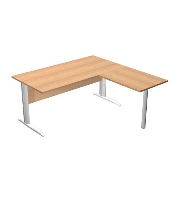 Artexport mesa escritorio presto con patas metal 160 + ala lateral 79x60 roble