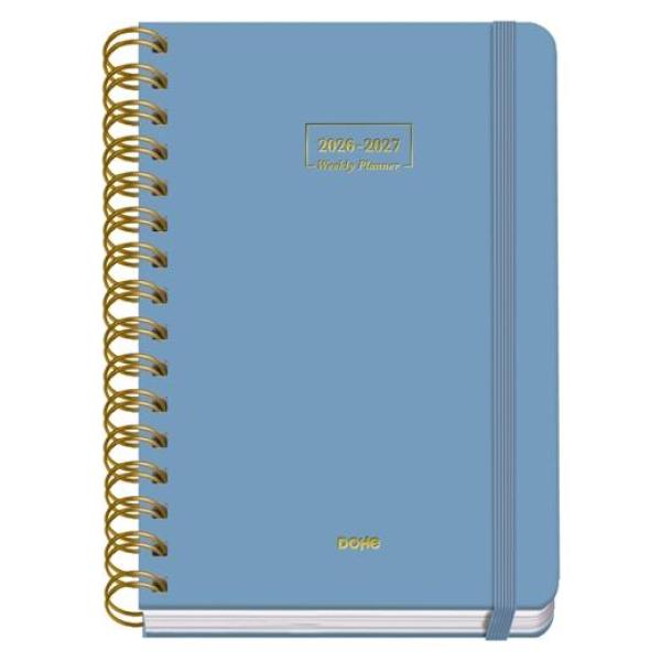 Dohe agenda escolar premium a5 espiral doble sv cartón forrado azul 2026-2027