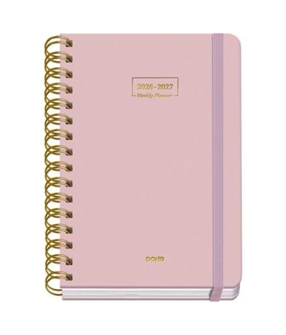 Dohe agenda escolar premium a5 espiral doble dp cartón forrado rosa 2026-2027