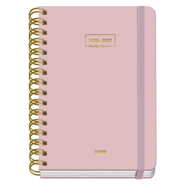 Dohe agenda escolar premium a5 espiral doble dp cartón forrado rosa 2026-2027