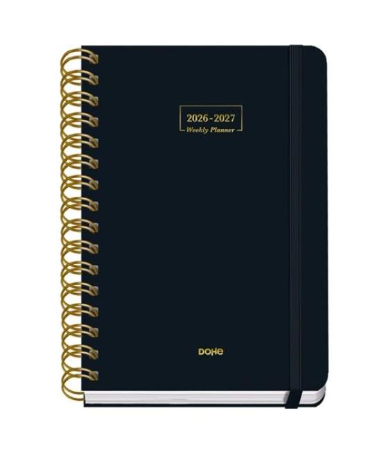 Dohe agenda escolar premium a5 espiral doble dp cartón forrado negro 2026-2027