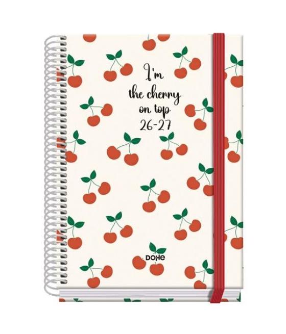 Dohe agenda escolar prime a5 espiral dp cartón forrado mod. cerezas 2026-2027