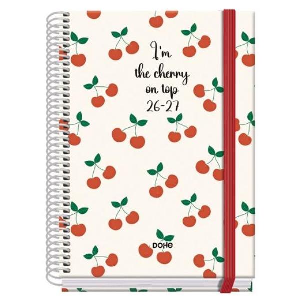 Dohe agenda escolar prime a5 espiral dp cartón forrado mod. cerezas 2026-2027