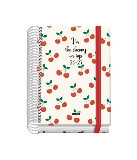 Dohe agenda escolar prime a6 espiral dp cartón forrado mod. cerezas 2026-2027