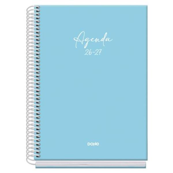 Dohe agenda escolar basic serenity a5 espiral dp cartón forrado azul 2026-2027
