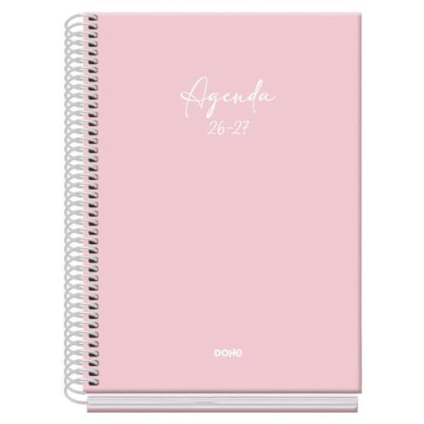 Dohe agenda escolar basic serenity a5 espiral dp cartón forrado rosa 2026-2027