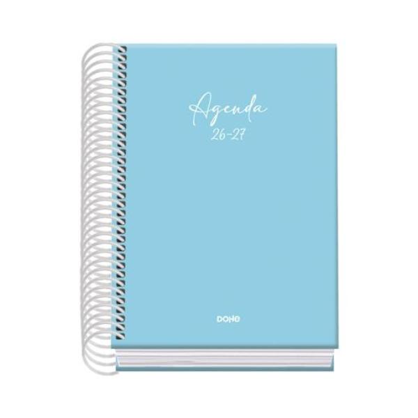 Dohe agenda escolar basic serenity a6 espiral dp cartón forrado azul 2026-2027