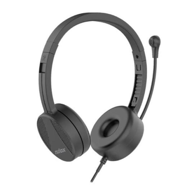 Nilox auriculares micrófono biaural estereo c/ cable usb negro