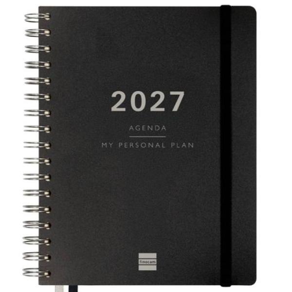 Finocam agenda tempus espiral 16m 4º-155x217mm svv tapa extradura pp negro 2026-2027
