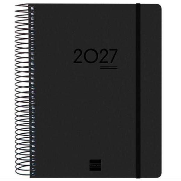 Finocam agenda ikon espiral 16m e10-155x212mm 1dp tapas pp ligero negro 2026-2027