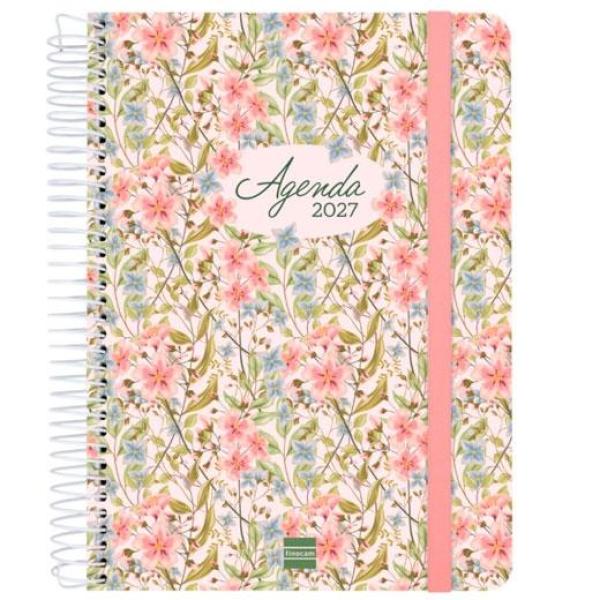 Finocam agenda cloe espiral 16m e10-155x212mm svh tapa dura rosa 2026-2027